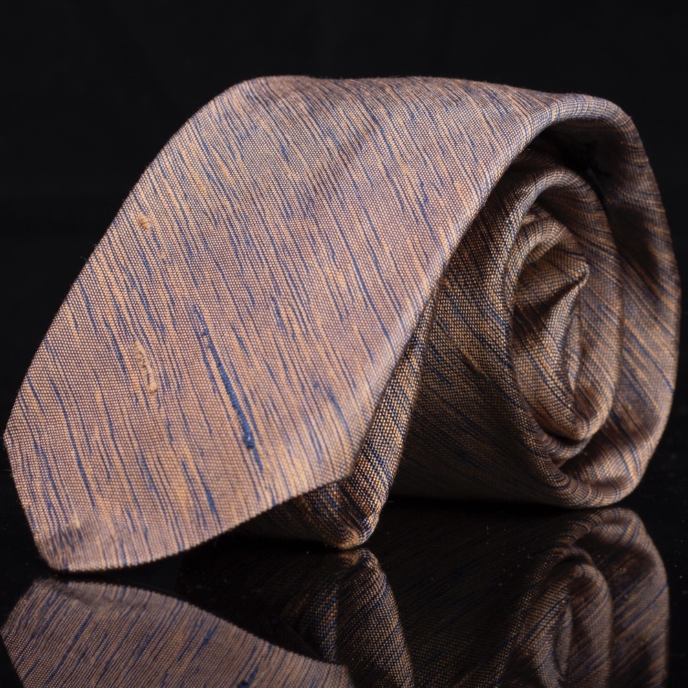 YSL Silk Tie | Iridescent Gold Textured Silk Necktie | Yves St. Laurent